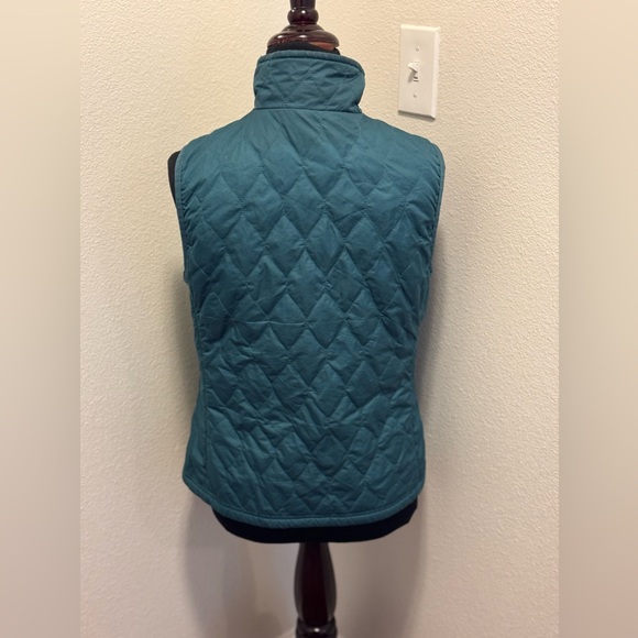 L.L. Bean Reversible Quilted Light Weight Vest Turquoise Teal S Petite - Picture 3 of 11